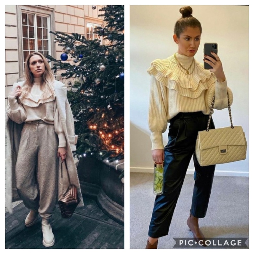 NWT H&M *Bloggers Fave* Flounce Rib-Knit Sweater - Picture 7 of 7